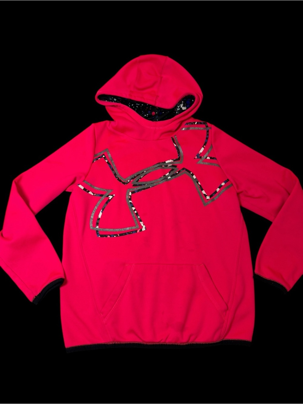 Under Armour Kids' Neon Pink Hoodie with Logo